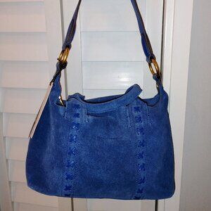 Aimee Kestenberg Hudson mini Galactic Blue Suede satchel